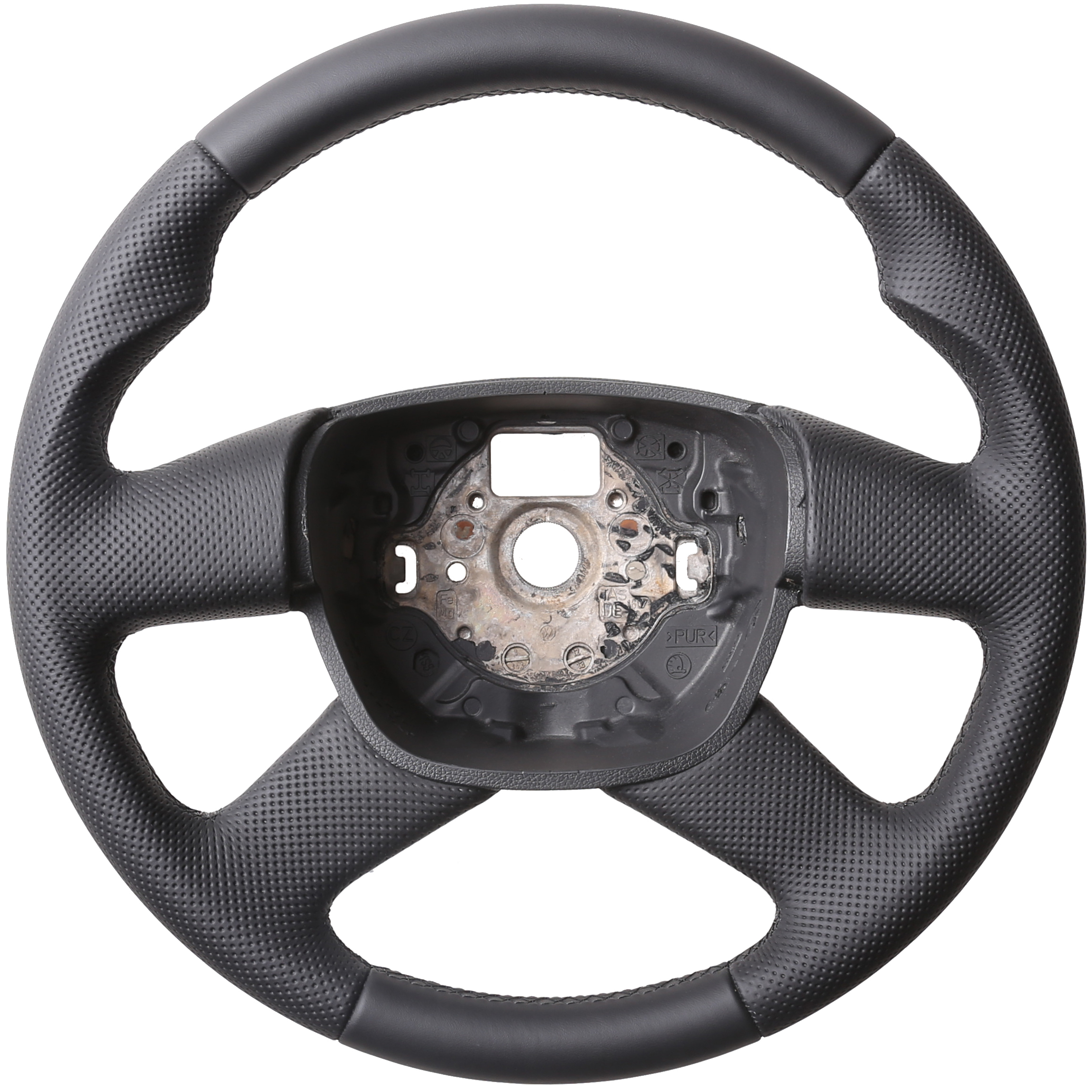 Skoda Lenkrad Fabia I Octavia I Roomster Leder Daumenauflagen Kombibezug Naht schwarz