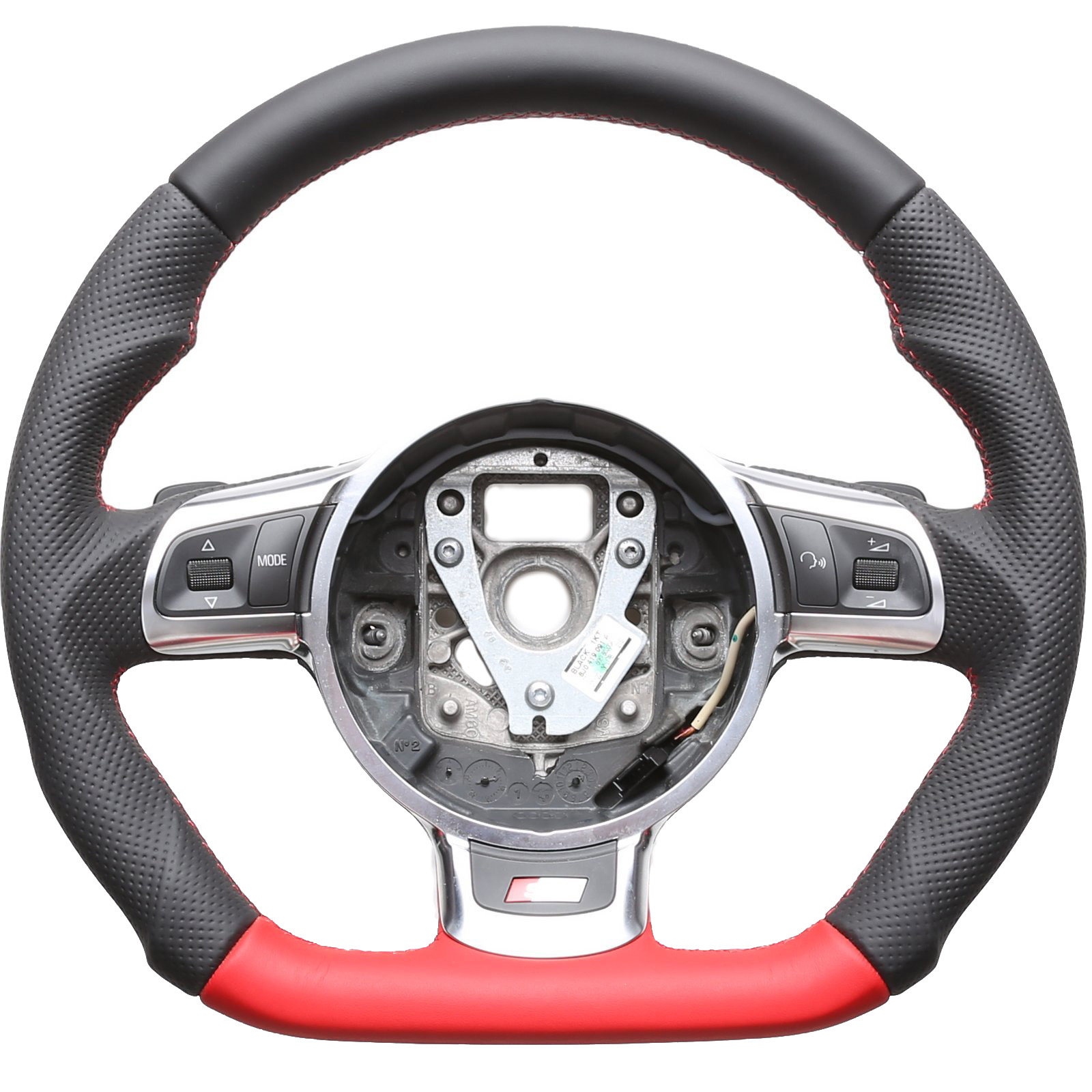 Audi Lenkrad TT TTS TTRS 8J A3 A8 S3 8P R8 RS5 RS6 Abgeflacht Bicolor Naht rot