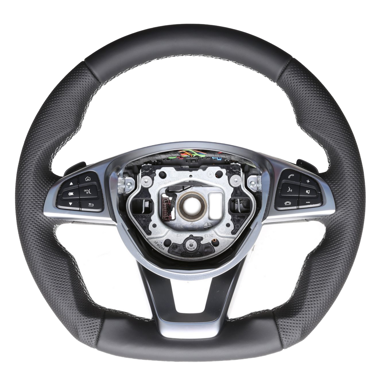 Mercedes Lenkrad A CLA GLA GLS Klasse W176 W117 X156 X166 Kombibezug Naht silber