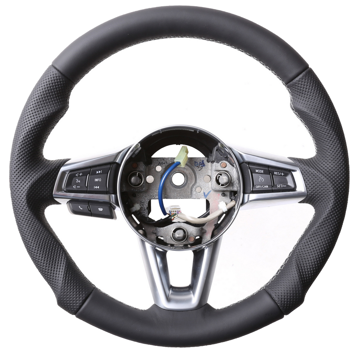 Mazda Lenkrad MX 5 Tuning Kombibezug Naht silber