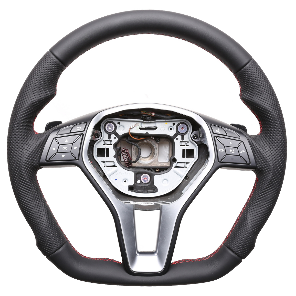 Mercedes Lenkrad B E SLK Klasse W246 W212 R172 Abgeflacht Kombibezug Naht rot