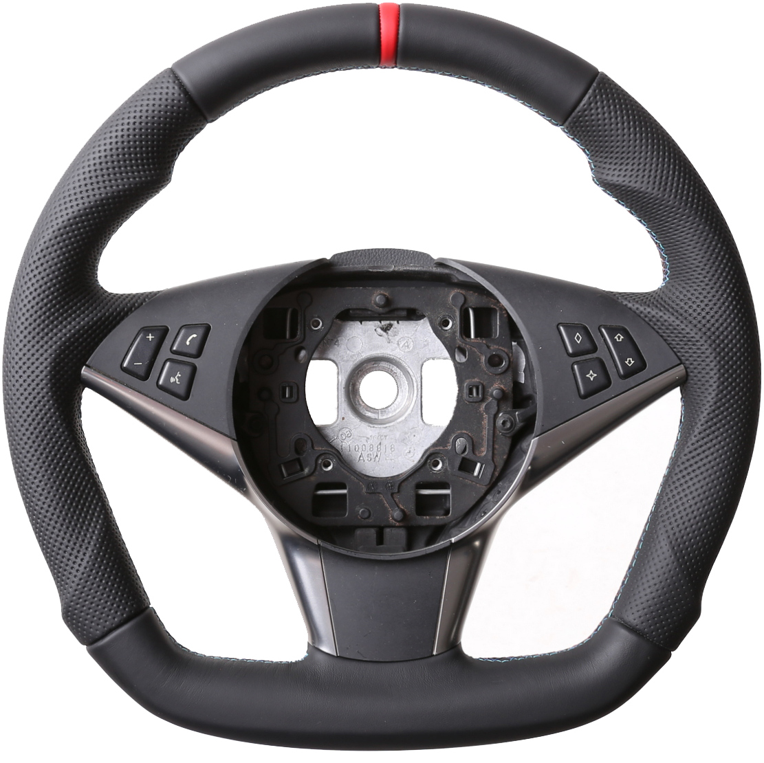 BMW Lenkrad E60 61 63 64 Sport Abgeflacht Kombibezug 12 Uhr Markierung rot M-Naht