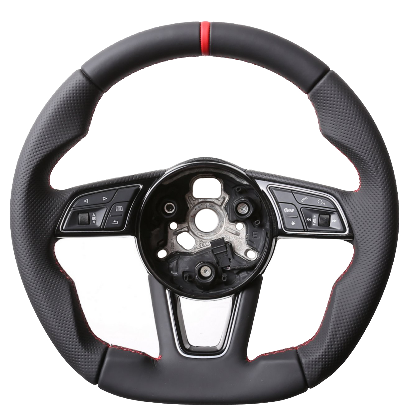 Audi Lenkrad A4 A1 S1 A3 A6 S6 A7 A8 Q3 Abgeflacht Kombibezug 12 Uhr Markierung rot Naht rot