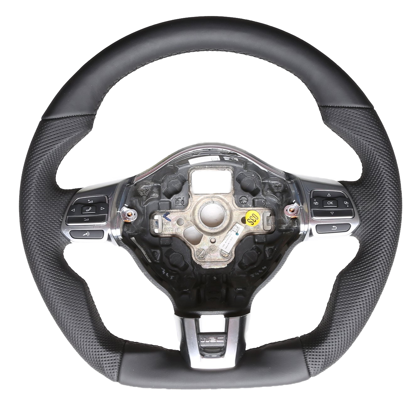 VW Lenkrad Golf 6 GTI GTD Caddy Tiguan Touran Sharan Abgeflacht NEU Kombibezug Naht schwarz