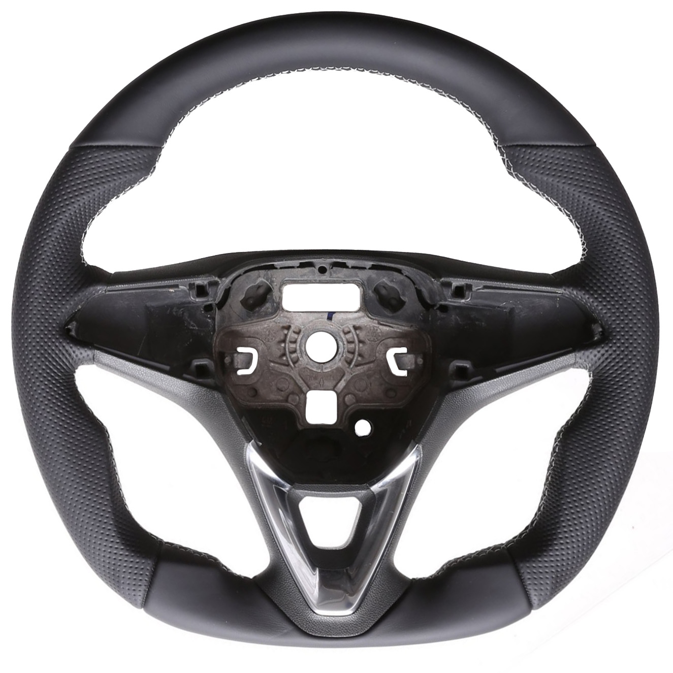 Opel Lenkrad Astra K Corsa E InsigniaB Karl Combo Crossland Abgeflacht NEU Kombibezug Naht silber