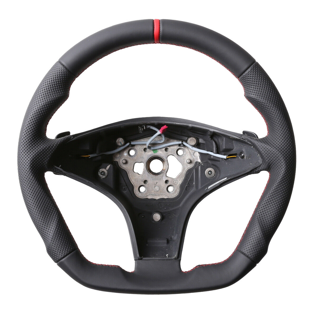 Mercedes Lenkrad CL 203 C219 CLS R230 R171 Abgeflacht Kombibezug 12 Uhr Markierung rot Naht rot