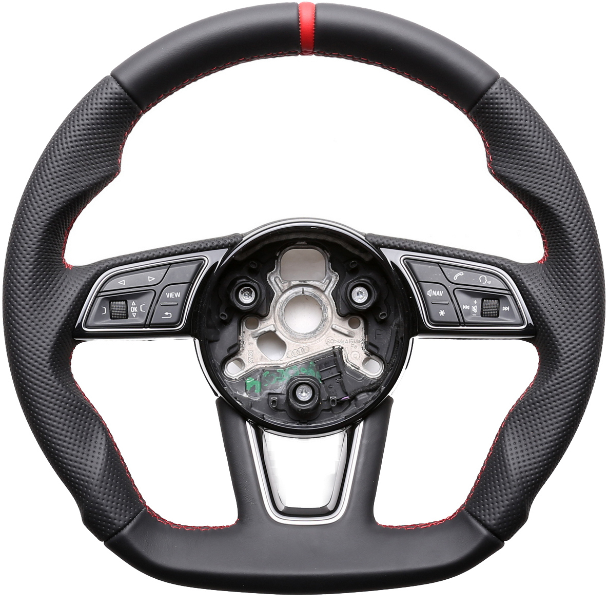 Audi Lenkrad A4 A1 S1 A3 A6 S6 A7 A8 Q3 Abgeflacht Kombibezug 12 Uhr Markierung rot Naht rot