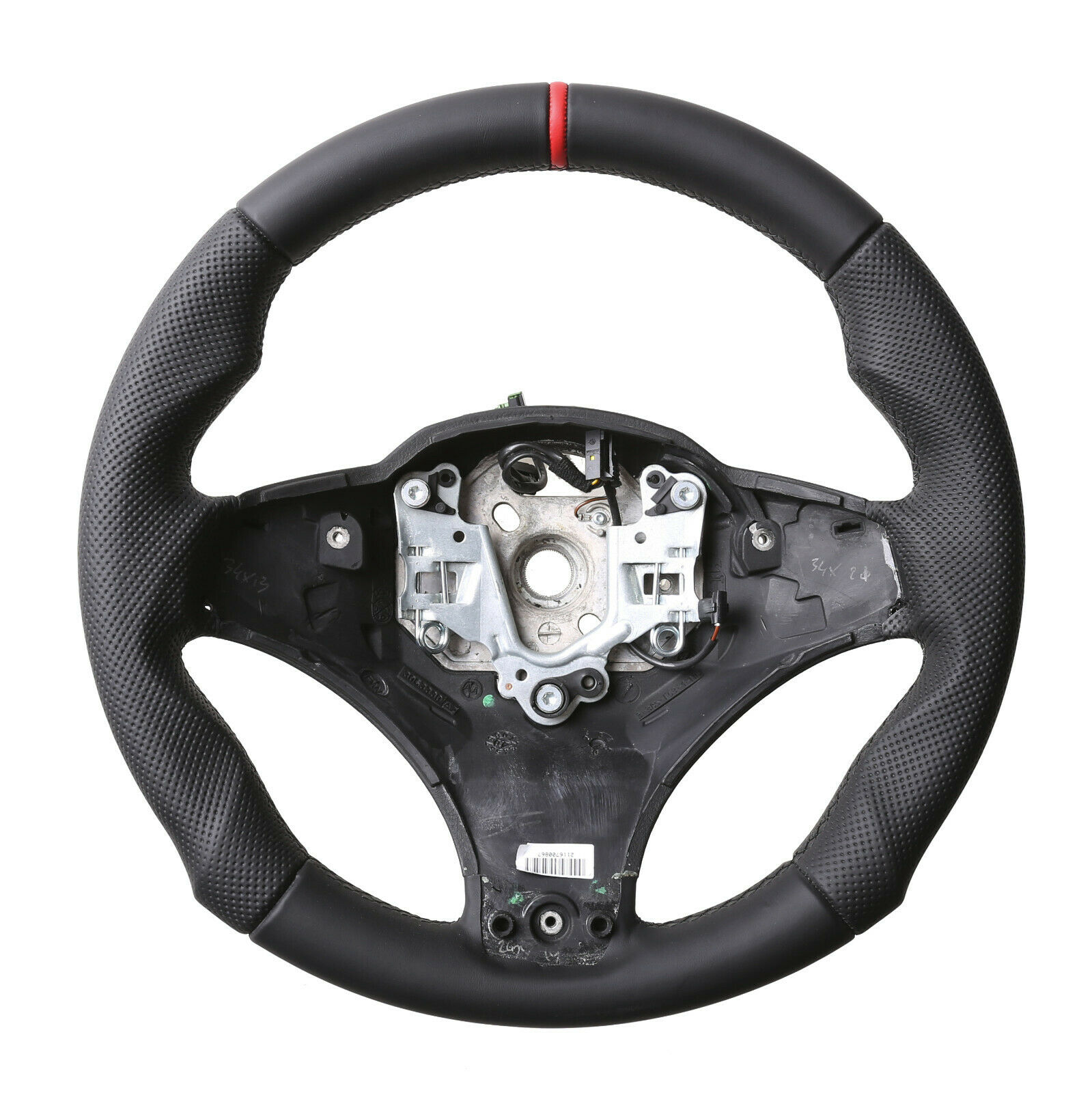 BMW Lenkrad E83 X3 E53 X5 M-Sport Tuning Kombibezug 12 Uhr Markierung rot Naht schwarz