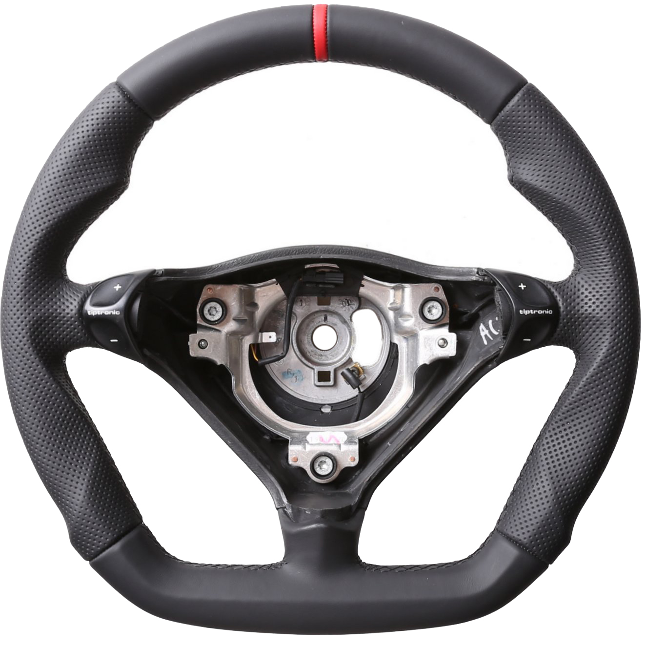 Porsche Lenkrad 911 993 996 986 Boxster Sport Abgeflacht Kombibezug 12 Uhr rot Naht schwarz