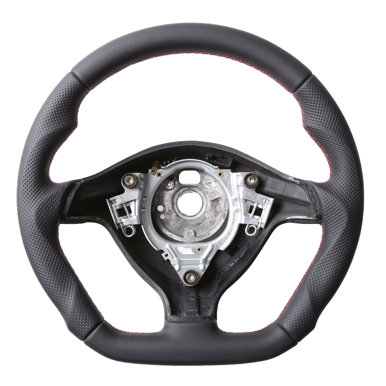 VW Lenkrad Polo 6N2 Lupo 6N Abgeflacht Kombibezug Naht rot