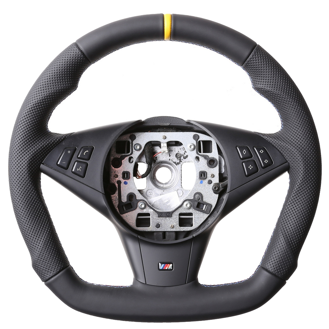 BMW Lenkrad  E60 61 63 64 Sport Abgeflacht Kombibezug 12 Uhr Markierung gelb M-Naht