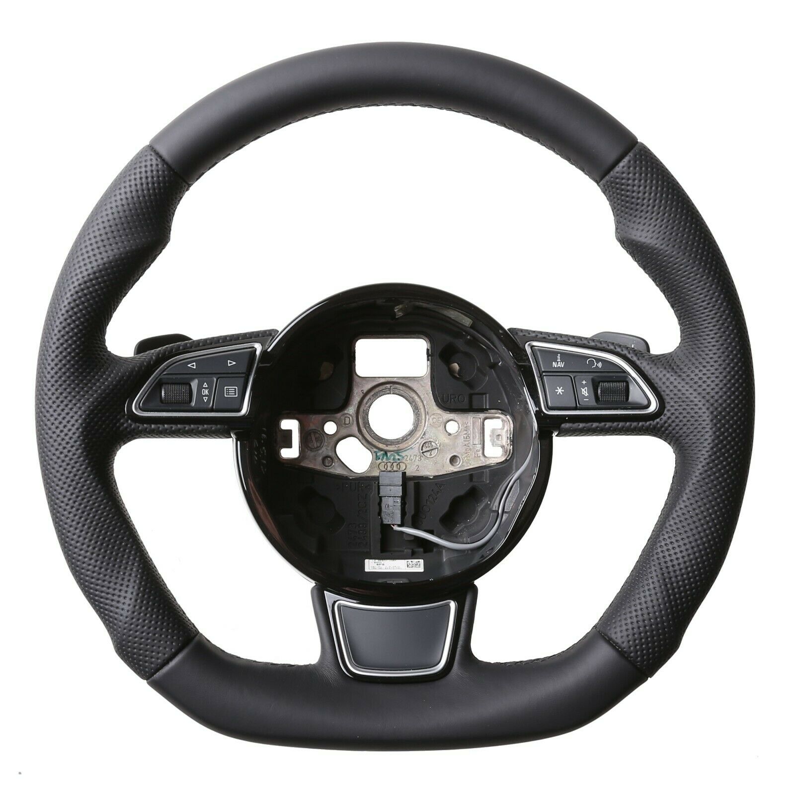 Audi Lenkrad A4 A1 S1 A3 A6 S6 A7 A8 Q3 Abgeflacht Kombibezug Naht schwarz