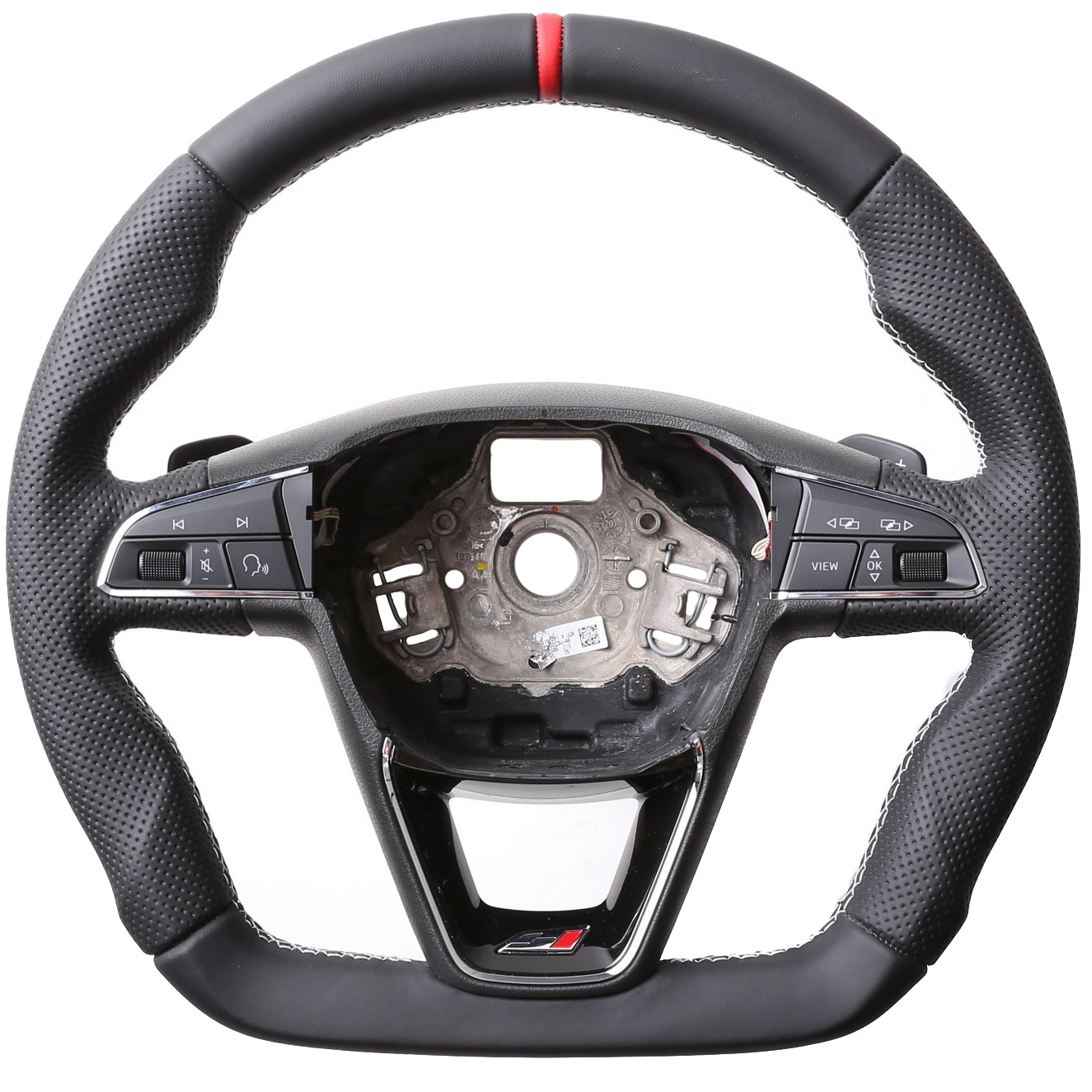 Cupra Ateca Leon Formentor Abgeflacht Kombibezug 12 Uhr Markierung rot Naht silber