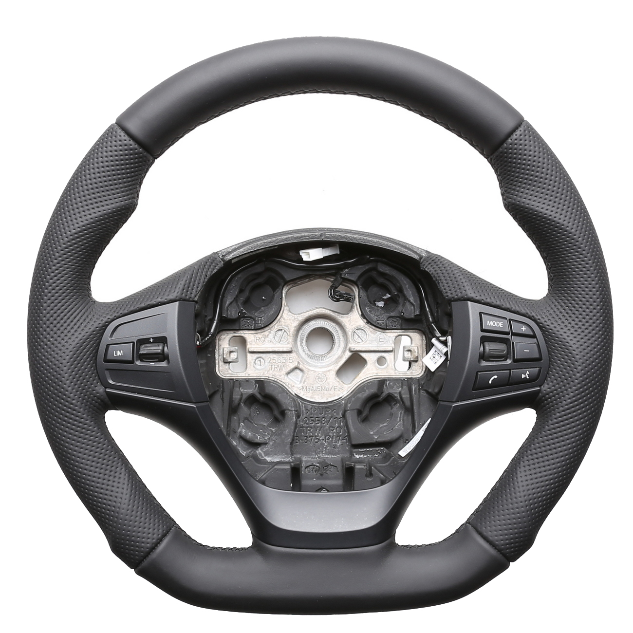 BMW Lenkrad F15 F20 F21 F22 F30 F31 F32 F33 F34 F36 Leder Lenkrad Abgeflacht Kombibezug Naht schwarz