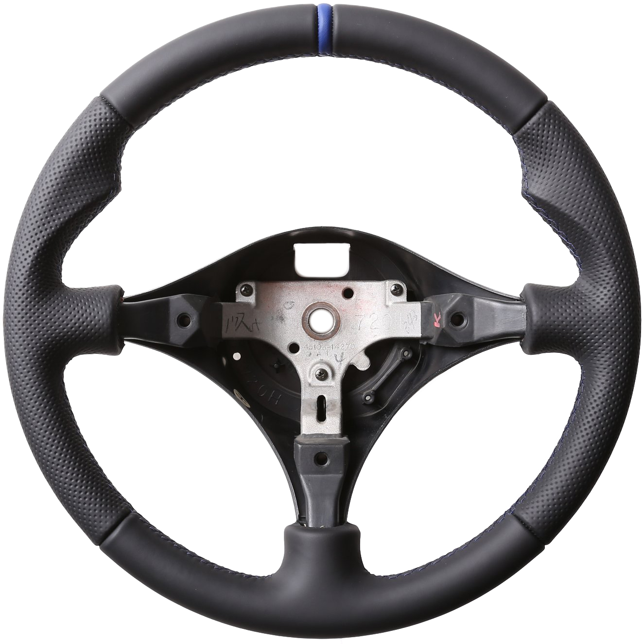 Toyota Lenkrad Supra JZA80 Daumenauflagen Kombibezug 12 Uhr Markierung blau Naht blau