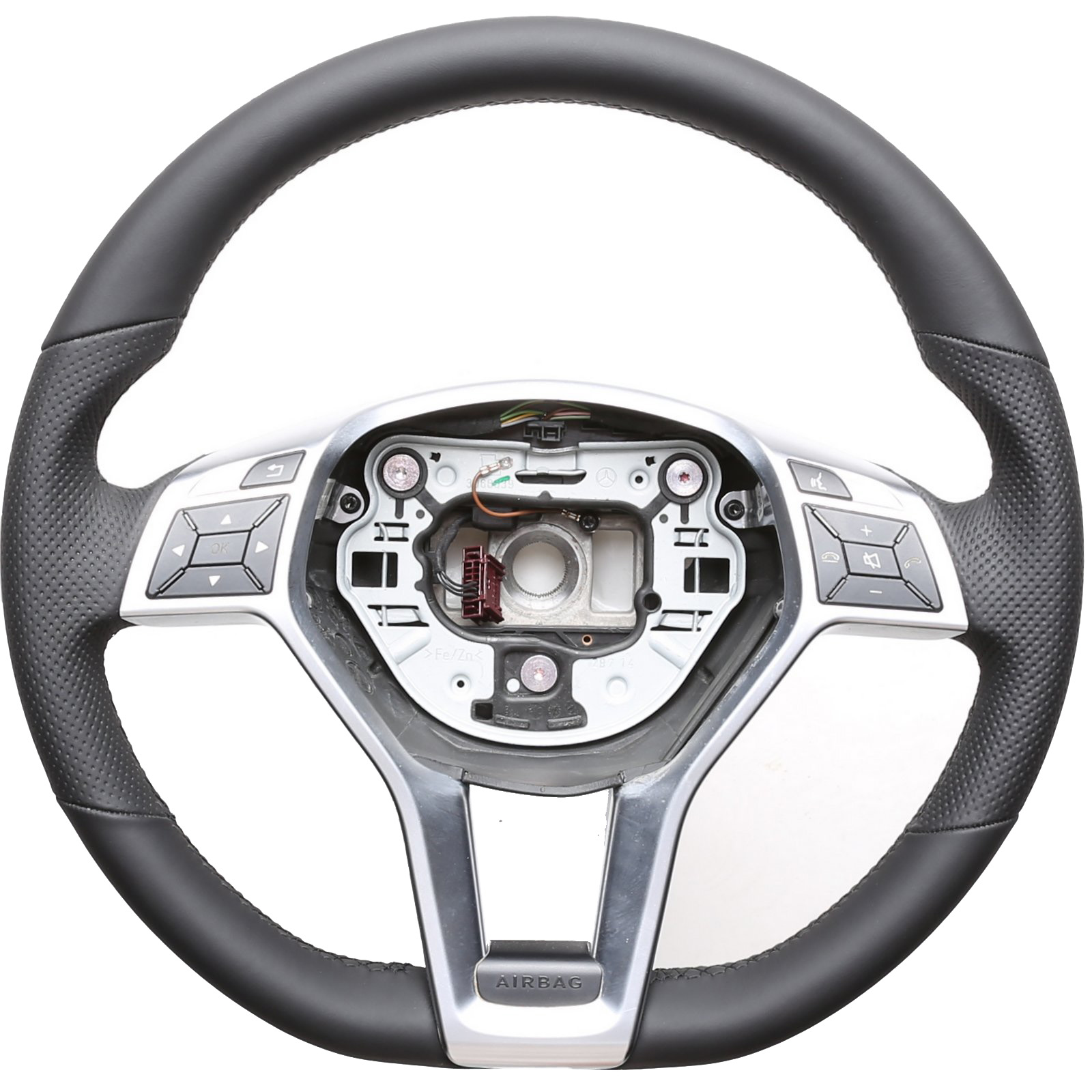 Mercedes Lenkrad B E SLK Klasse W246 W212 R172 Kombibezug Naht schwarz