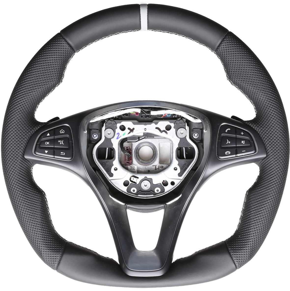 Mercedes Lenkrad A CLA GLC X Klasse W176 W117 X253 470 Abgeflacht Kombibezug 12 Uhr Markierung