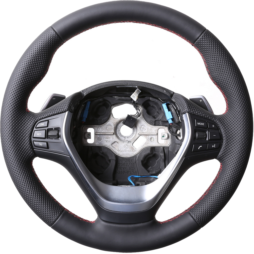 BMW Lenkrad F15 F20 F21 F22 F25 F30 F31 F32 F33 F34 Sport Kombibezug Naht rot