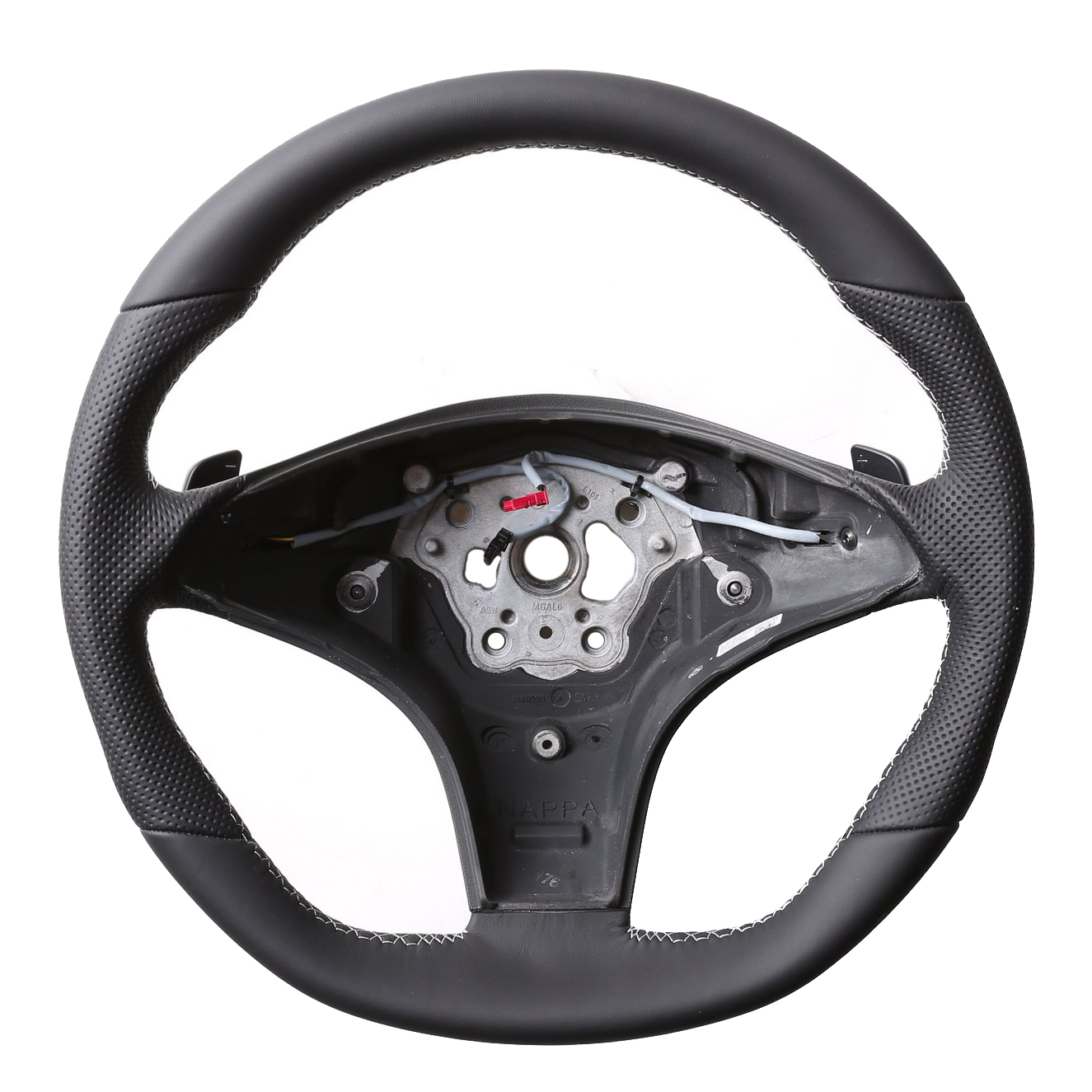 Mercedes Lenkrad CL 203 C219 CLS SLK R230 R171 Abgeflacht Kombibezug Naht silber