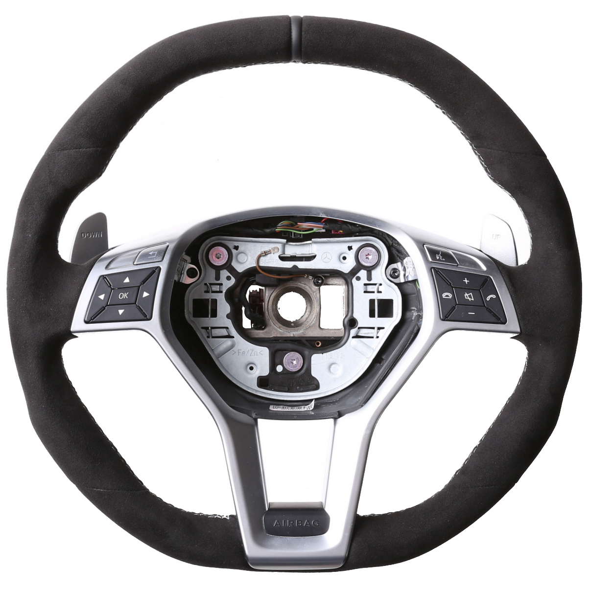 Mercedes Lenkrad A CLS GLK Klasse W176 C218 X204 Alcantara 12 Uhr Markierung Naht silber