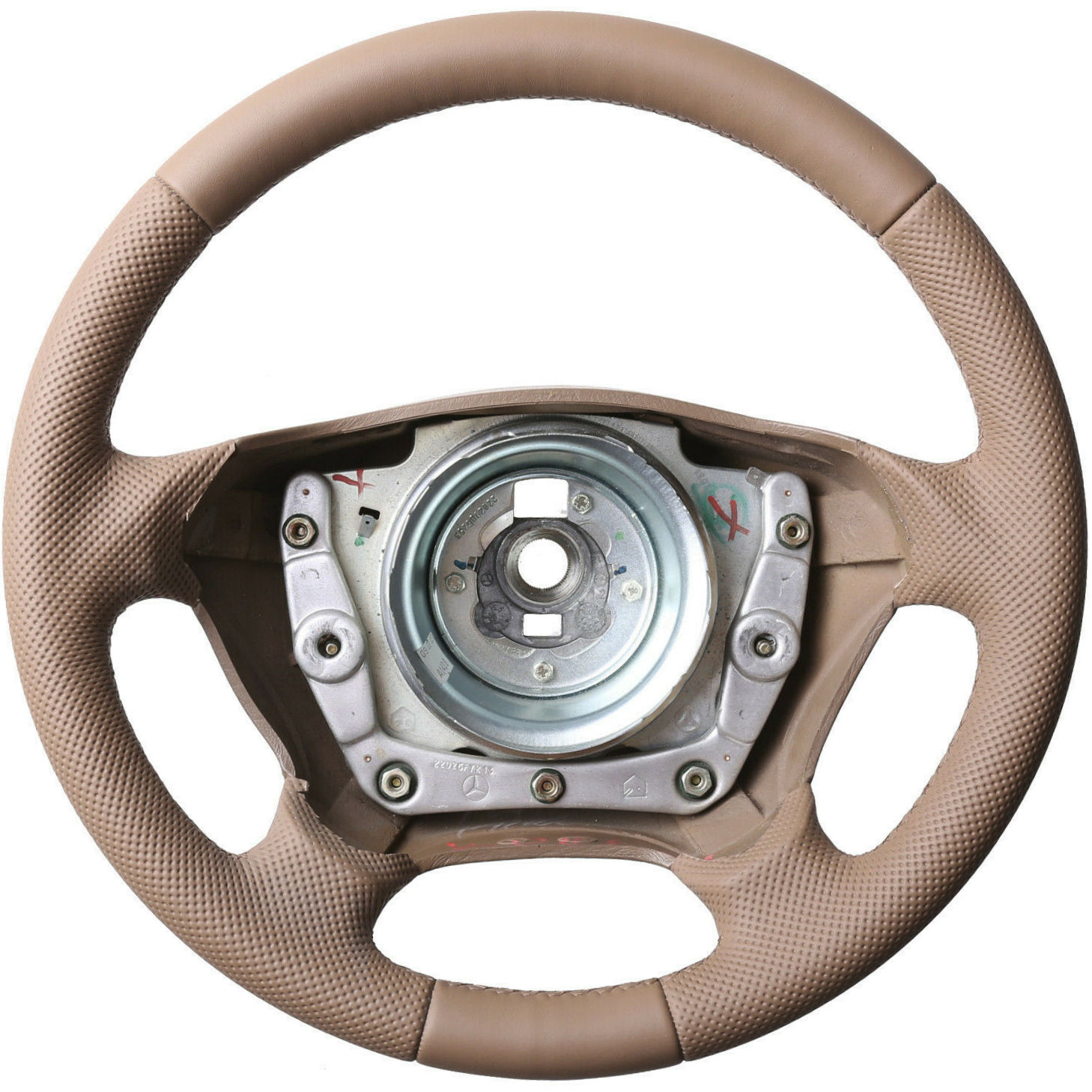 Mercedes Lenkrad W163 ML M Klasse Klassisch braun Kombibezug Naht braun