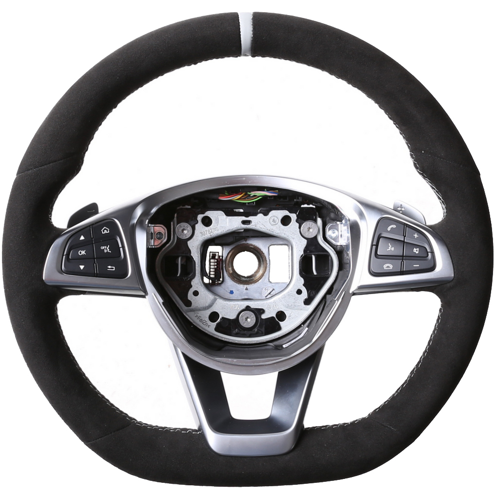 Mercedes Lenkrad C E GLE SL Klasse W205 W213 C292 R231 Alcantara 12 Uhr Markierung silber