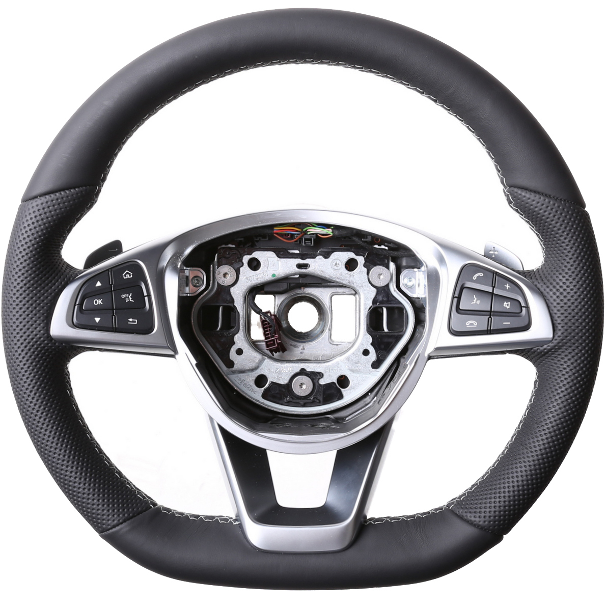 Mercedes Lenkrad C E GLE SL Klasse W205 W213 C292 R231 Kombibezug Naht silber