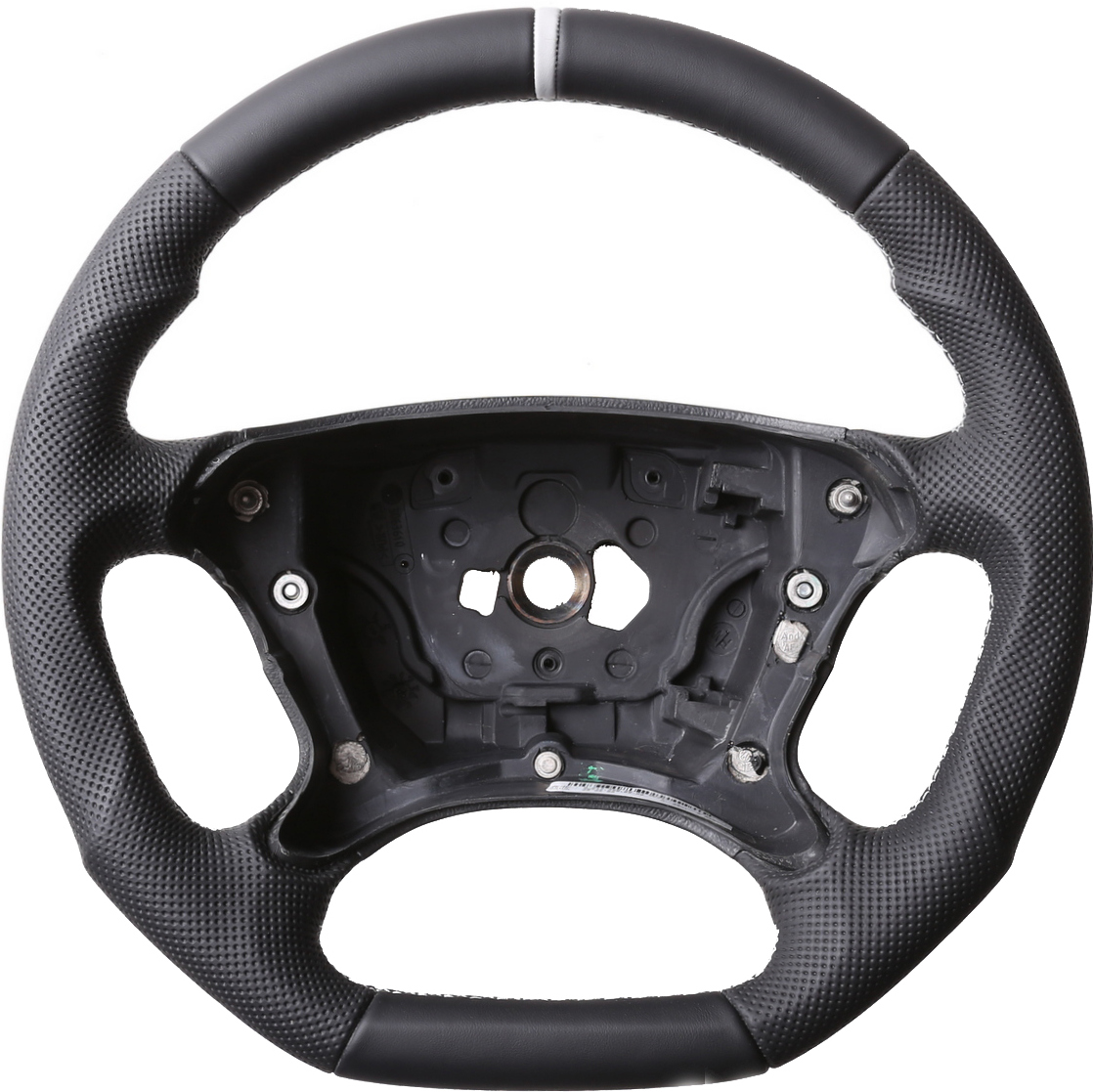 Mercedes Lenkrad R230 W209 W211 W463 Abgeflacht Kombibezug 12 Uhr Markierung silber Naht silber