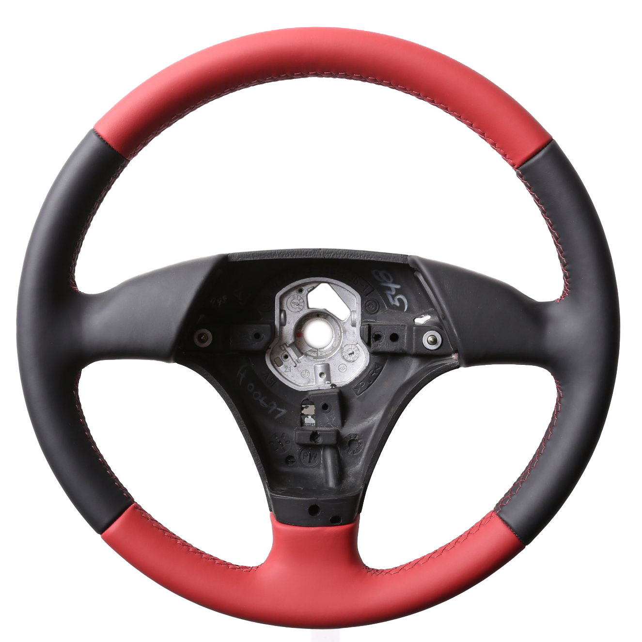 BMW Lenkrad E31 E36 E39 E46 Z3 Sport Klassisch Bicolorbezug rot Naht rot