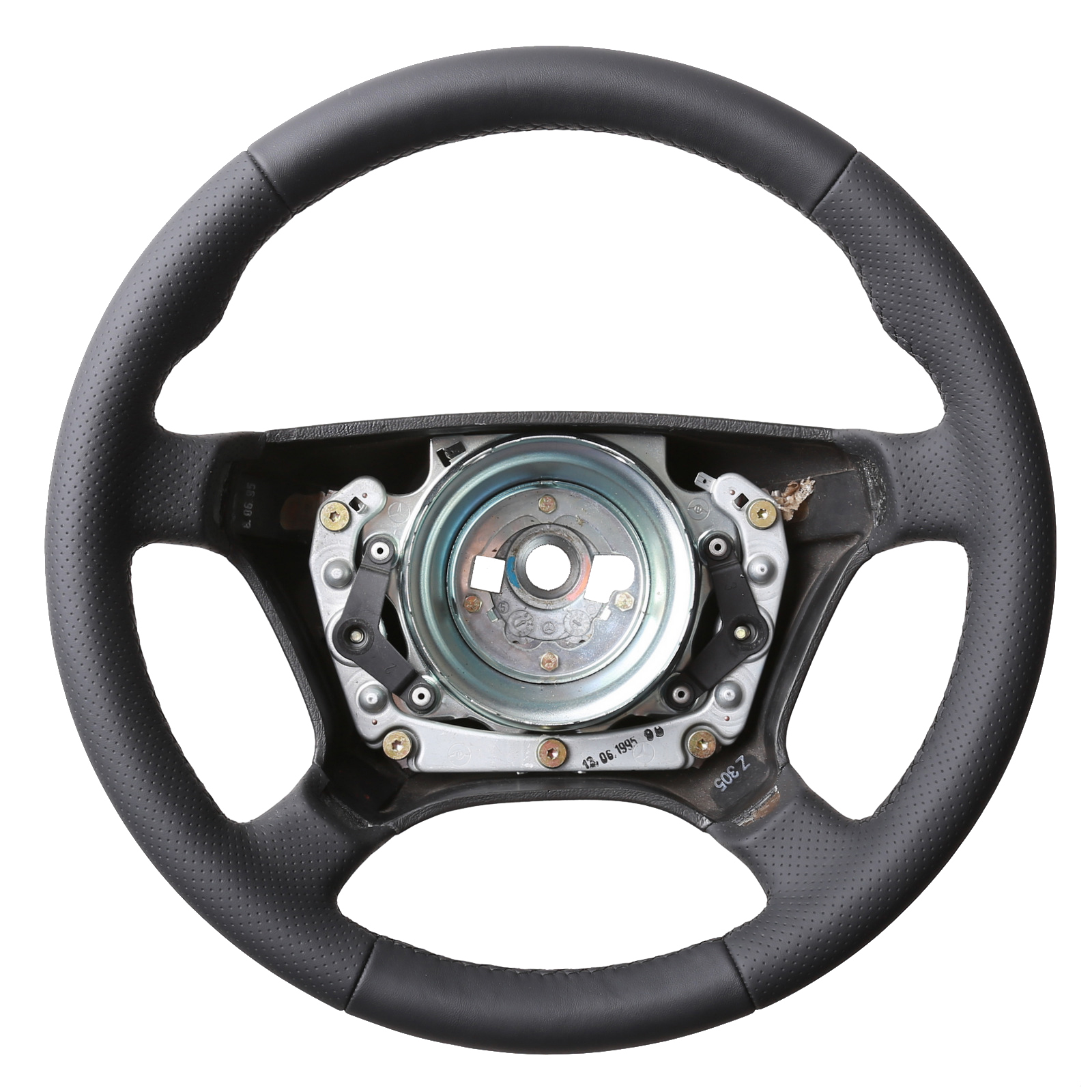 Mercedes Lenkrad W202 W124 W210 W140 C E S Klasse Daumenauflagen Kombibezug Naht schwarz