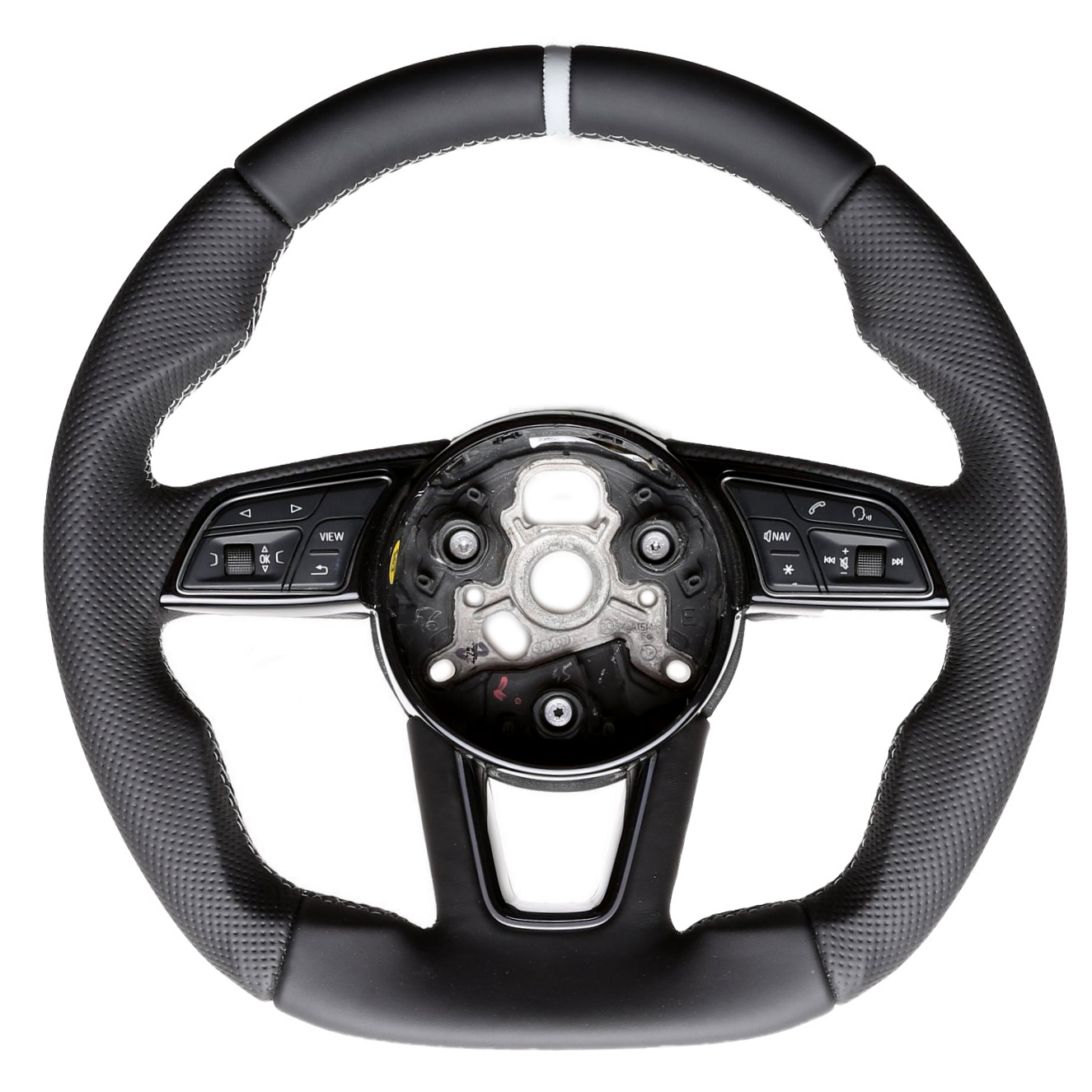 Audi Lenkrad A4 A1 S1 A3 A6 S6 A7 A8 Q3 Abgeflacht NEU Kombibezug 12Uhr Markierung Naht silber