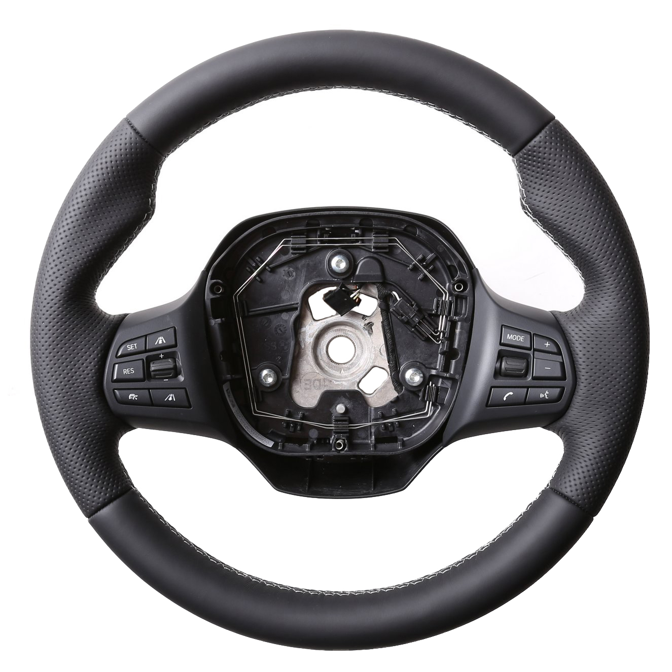 BMW Lenkrad I3 Daumenauflagen Kombibezug inkl.Moosgummi Naht silber