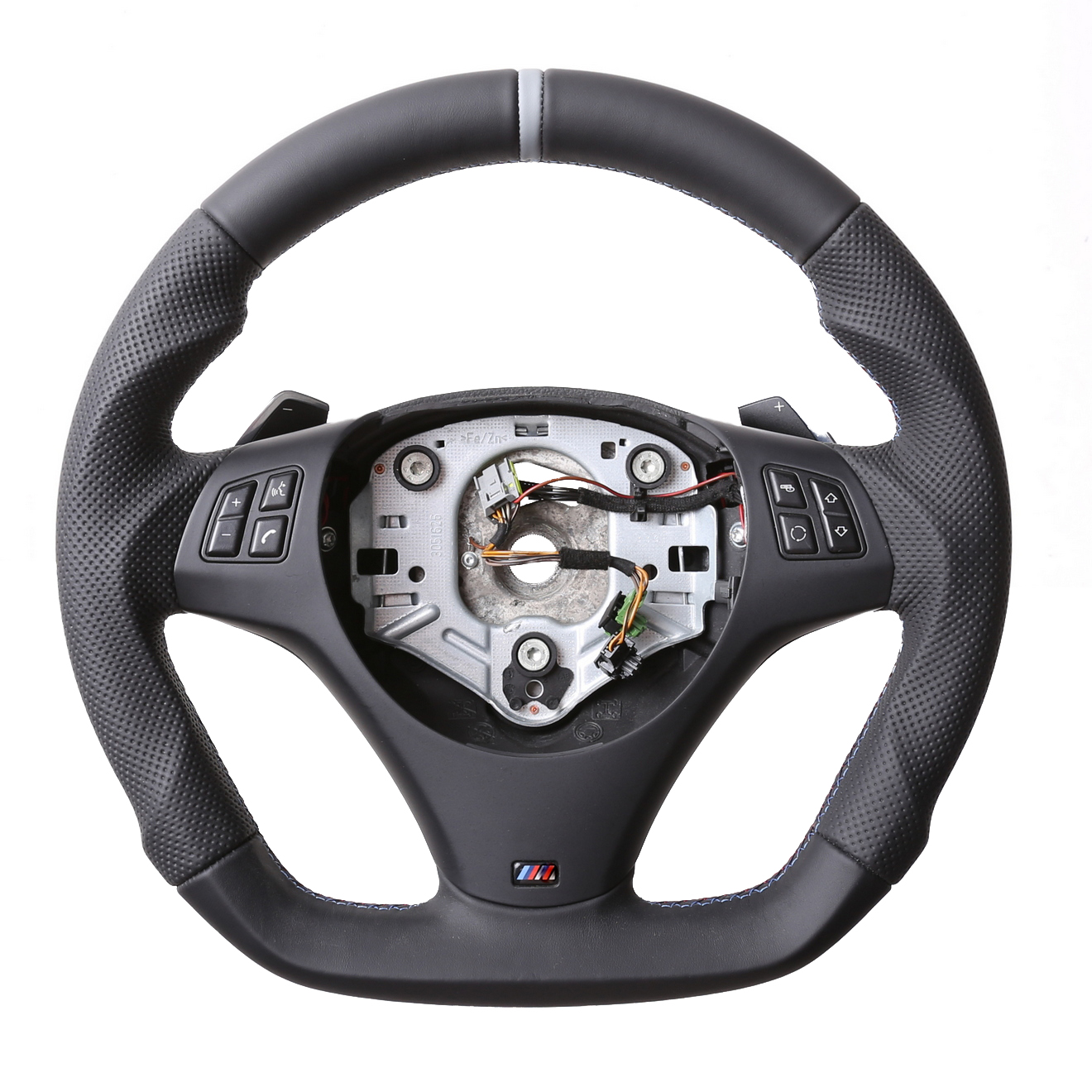 BMW Lenkrad E84 X1 E87 E88 E90 E91 M-Sport Abgeflacht Kombibezug 12 Uhr Markierung grau M-Naht