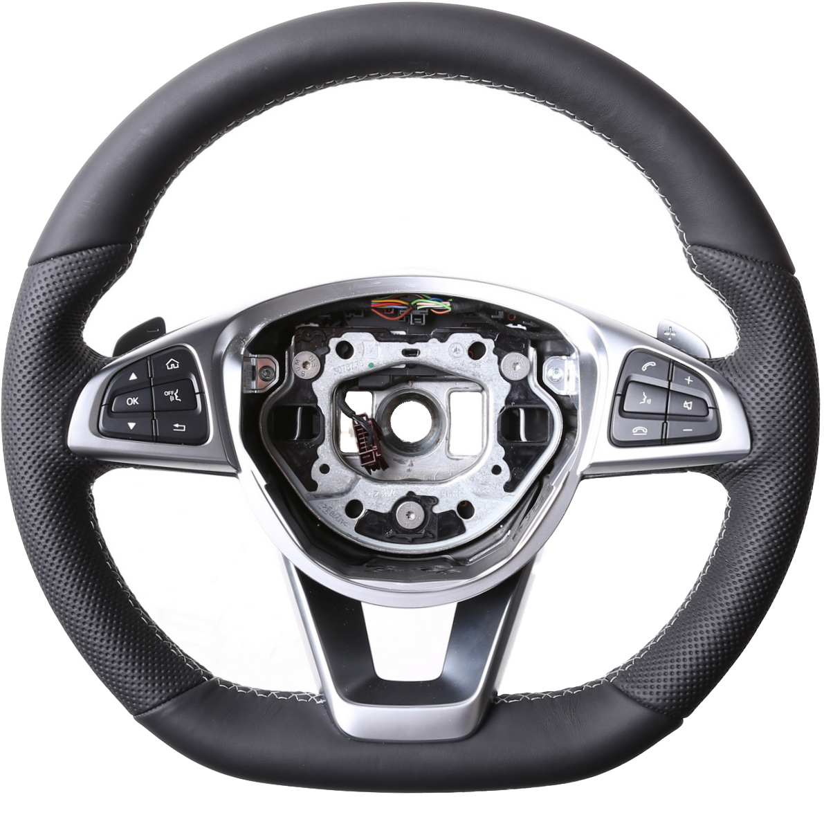 Mercedes Lenkrad B CLS GLC SLK Klasse W246 C218 X253 R172 Kombibezug Naht silber