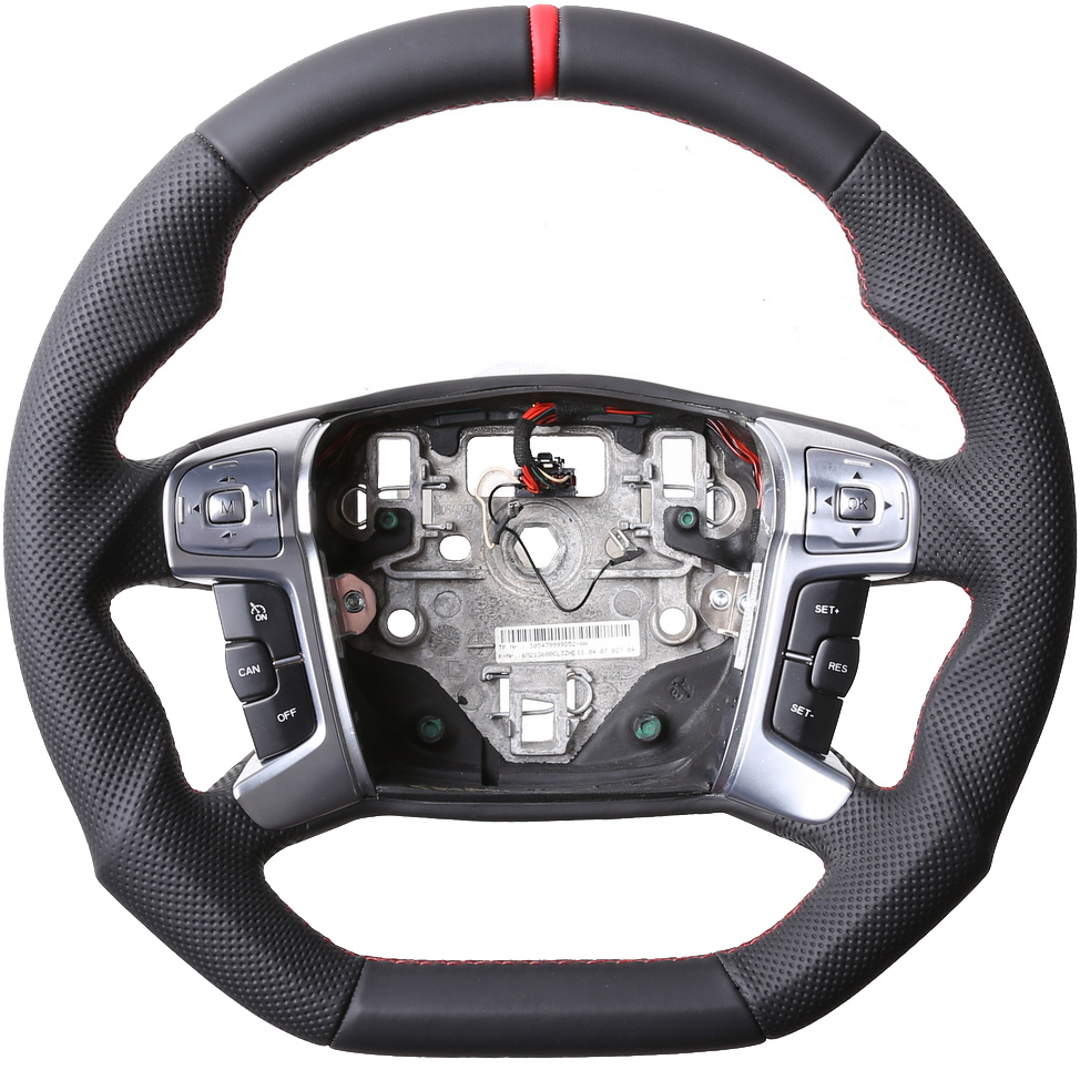 Ford Lenkrad Mondeo BA7 S Max Galaxy WA6  Abgeflacht 12Uhr Markierung rot Kombibezug Naht rot