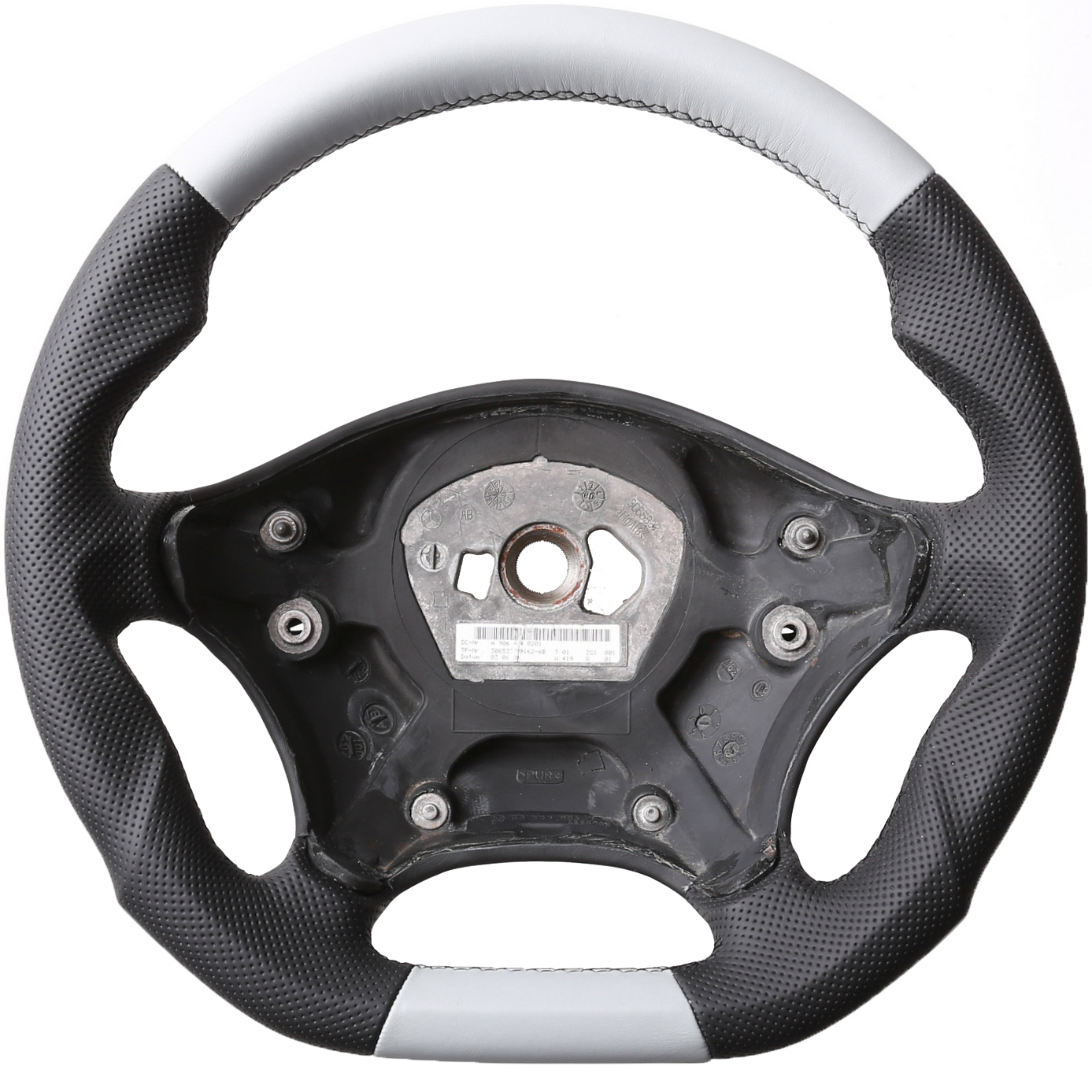 VW Lenkrad Crafter Abgeflacht Bicolor grau Naht schwarz