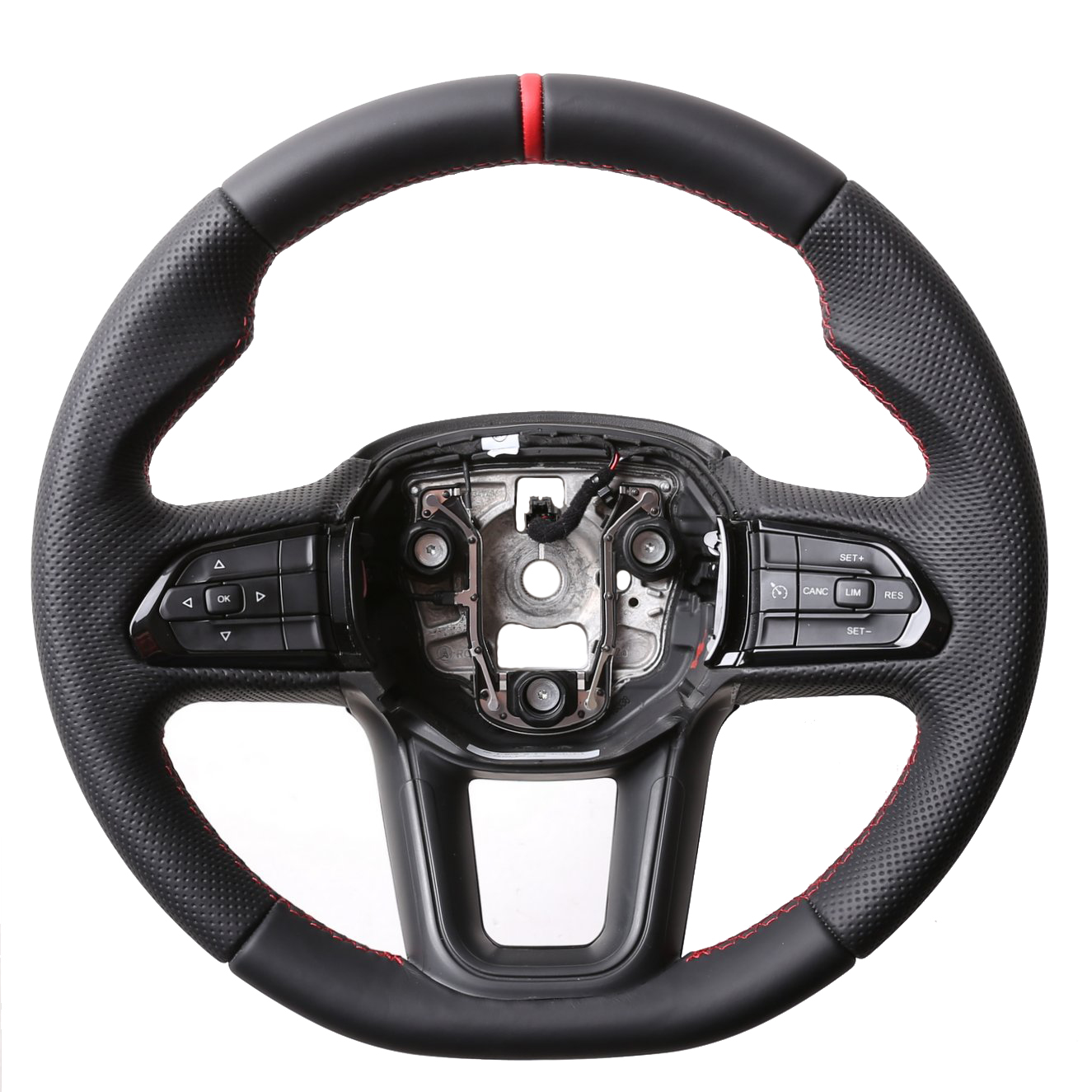 Fiat Lenkrad Ducato 8 Daumenauflagen Kombibezug 12 Uhr Markierung rot Naht rot