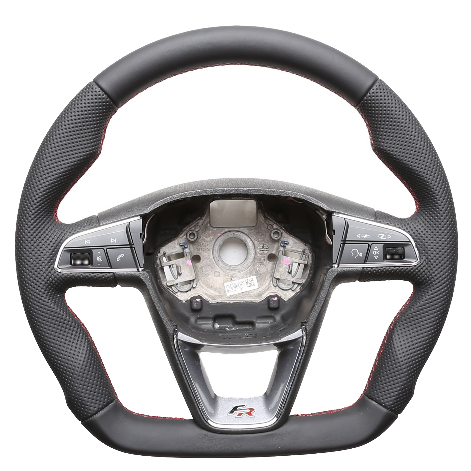 Seat Lenkrad Alhambra Arona Ateca Ibiza Leon Tarraco Toledo Abgeflacht Kombibezug Naht rot