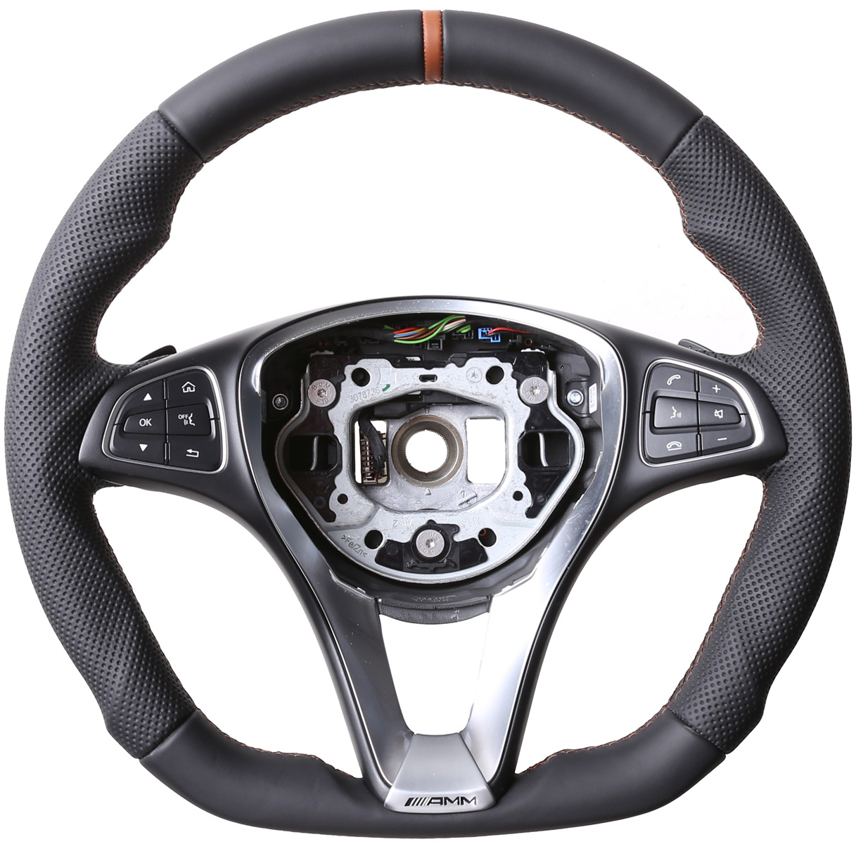 Mercedes Lenkrad C E GLA GL W205 W213 X156 X166 Abgeflacht Kombibezug 12Uhr Markierung Naht braun