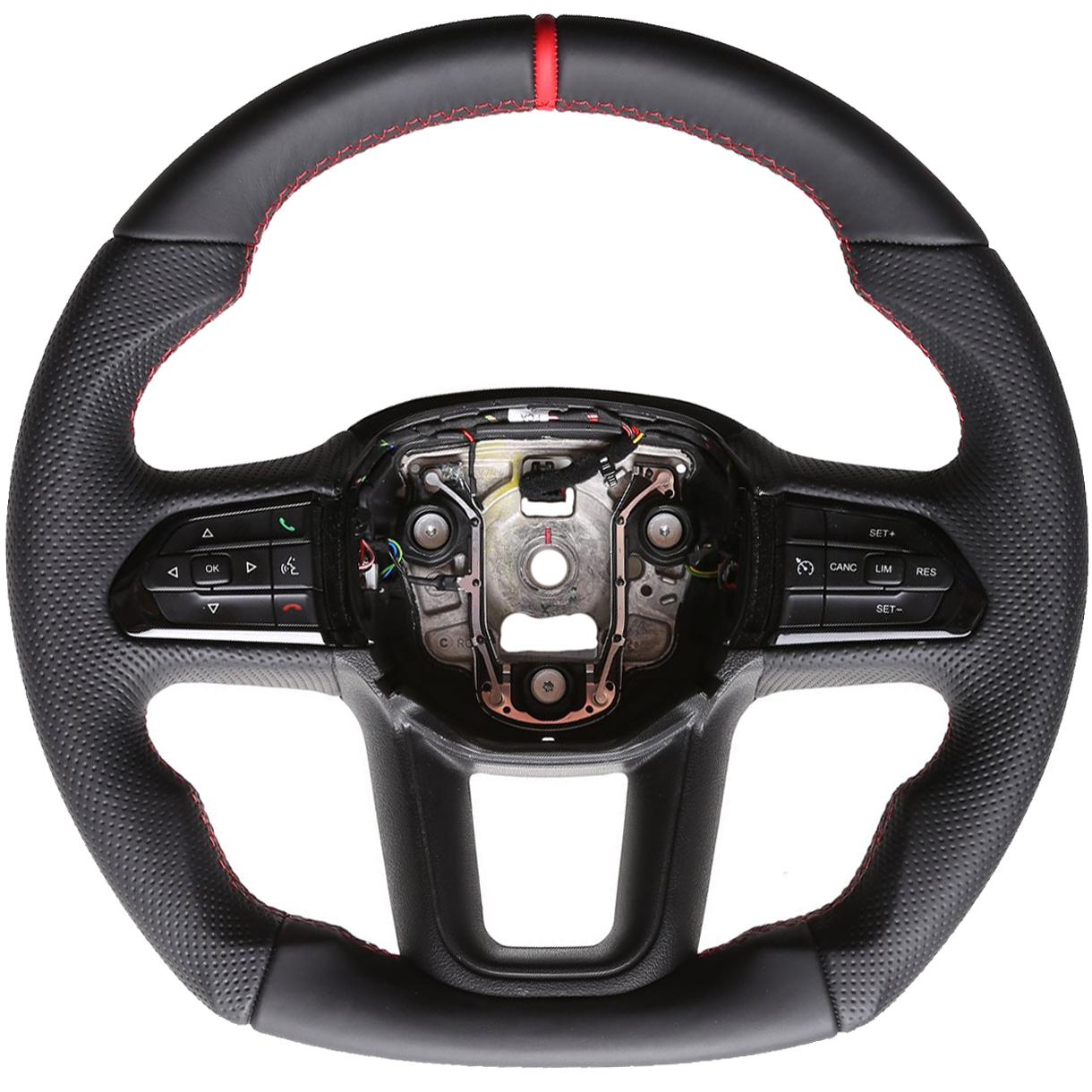 Fiat Lenkrad Ducato 8 Abgeflacht Kombibezug 12 Uhr Markierung rot Naht rot