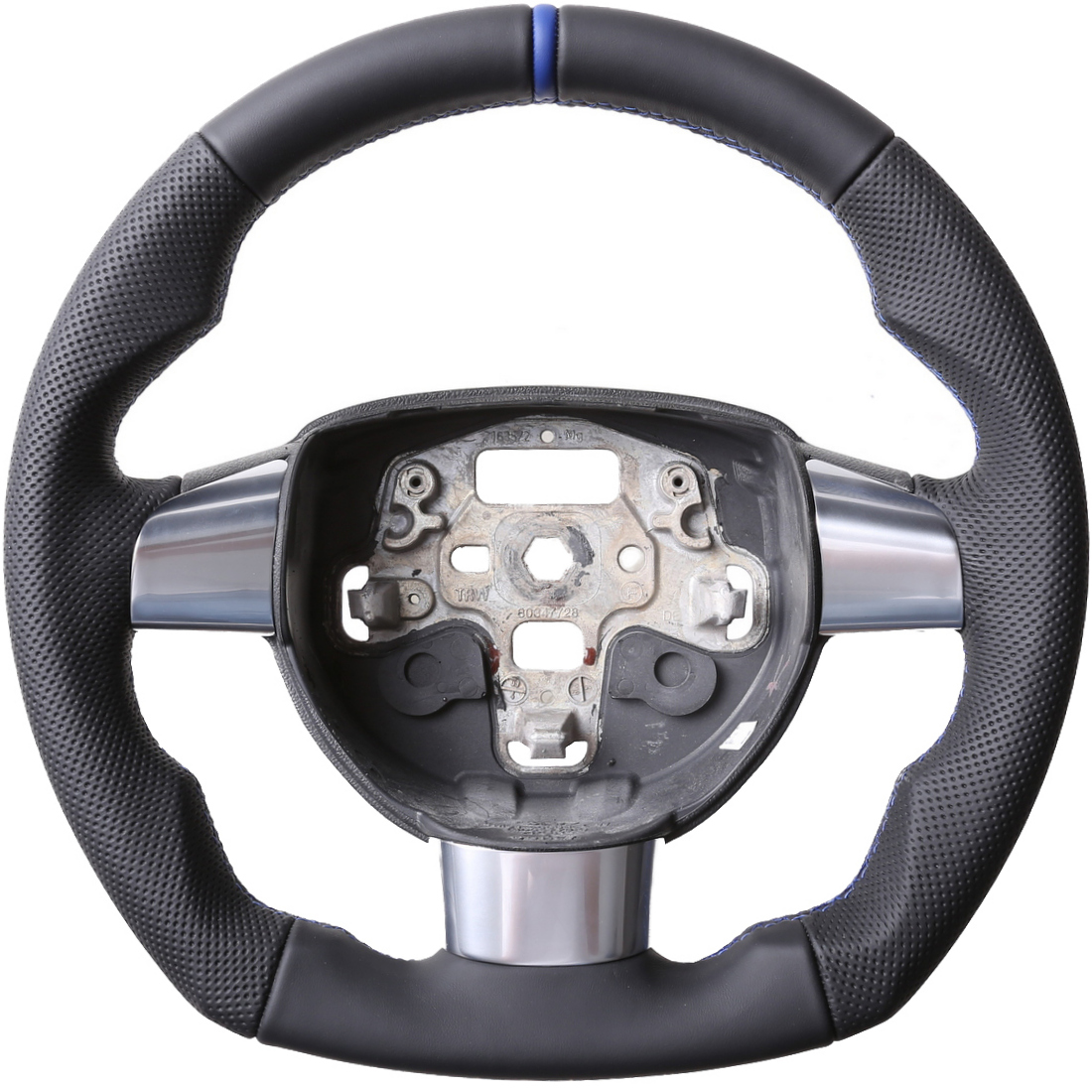 Ford Lenkrad Focus C-Max Focus Mk2 Abgeflacht NEU Kombibezug 12Uhr Markierung blau Naht blau
