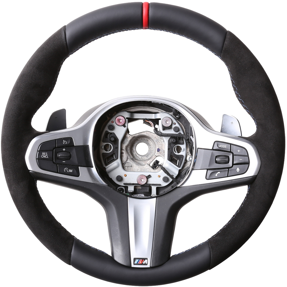 BMW Lenkrad G20 G21 G28 G22 G23 G30 G32 F40 F44 Kombibezug Alcantara 12 Uhr Markierung rot M-Naht