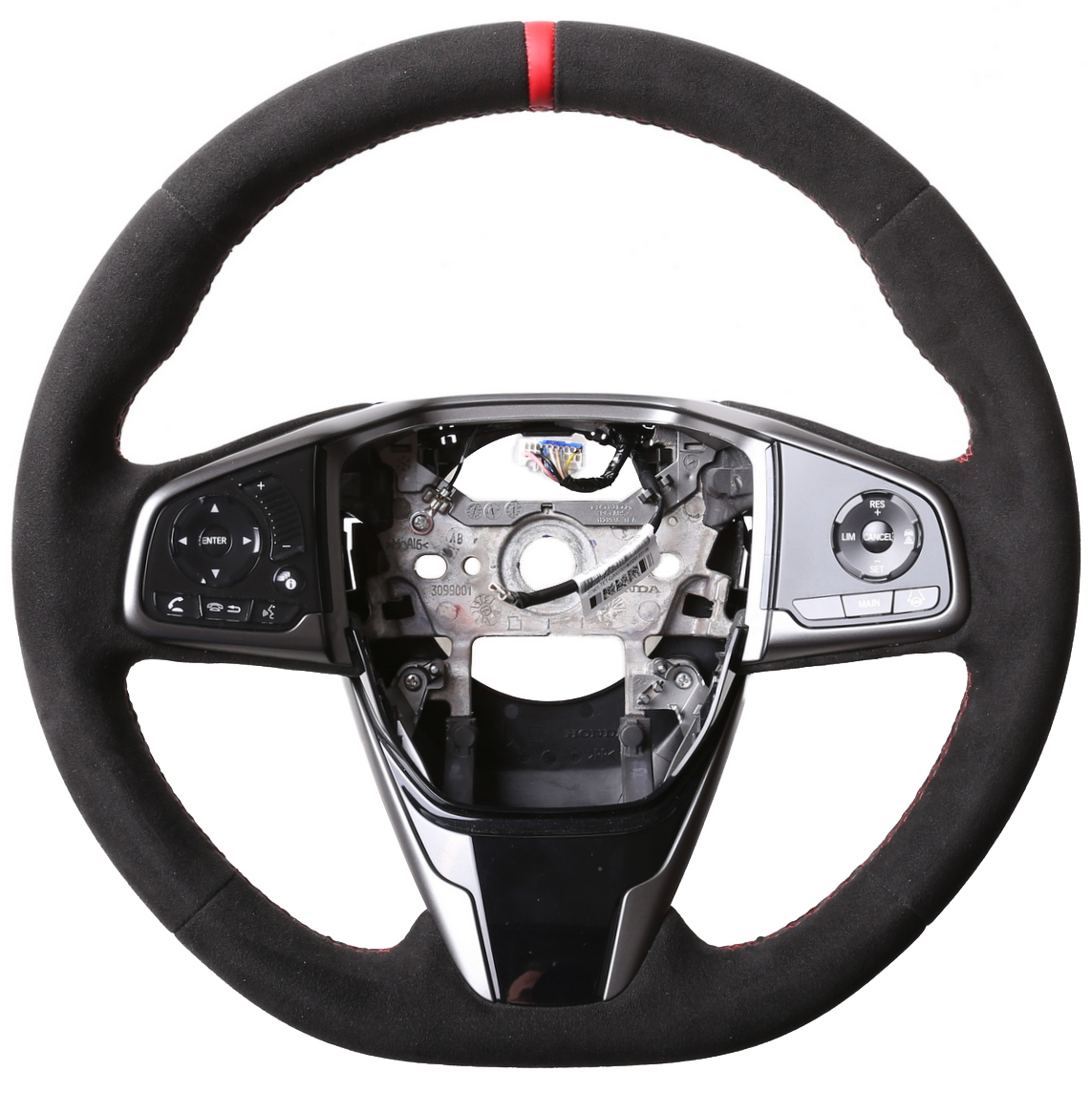 Honda Lenkrad Civic Type R nur Alcantara 12 Uhr Markierung Naht rot