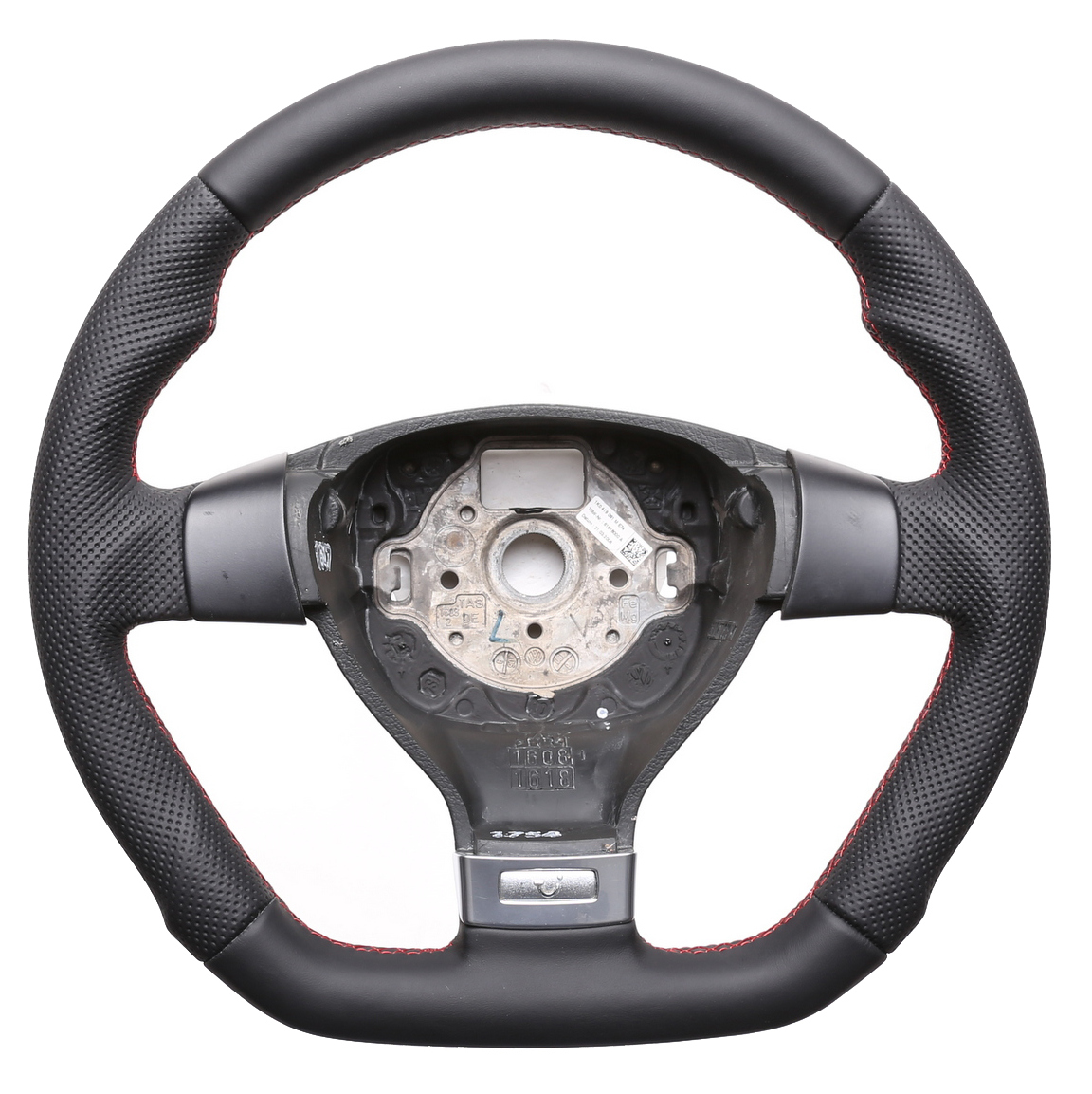 VW Lenkrad Golf 5 Touran Polo 9N Passat 3C EOS Jetta Abgeflacht Kombibezug Naht rot