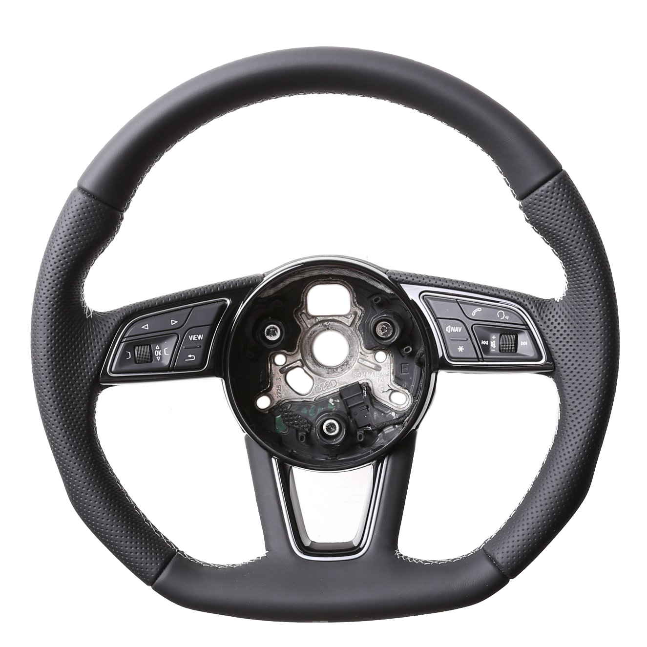 Audi Lenkrad A4 A1 S1 A3 A6 S6 A7 A8 Q3 Abgeflacht Kombibezug Naht silber