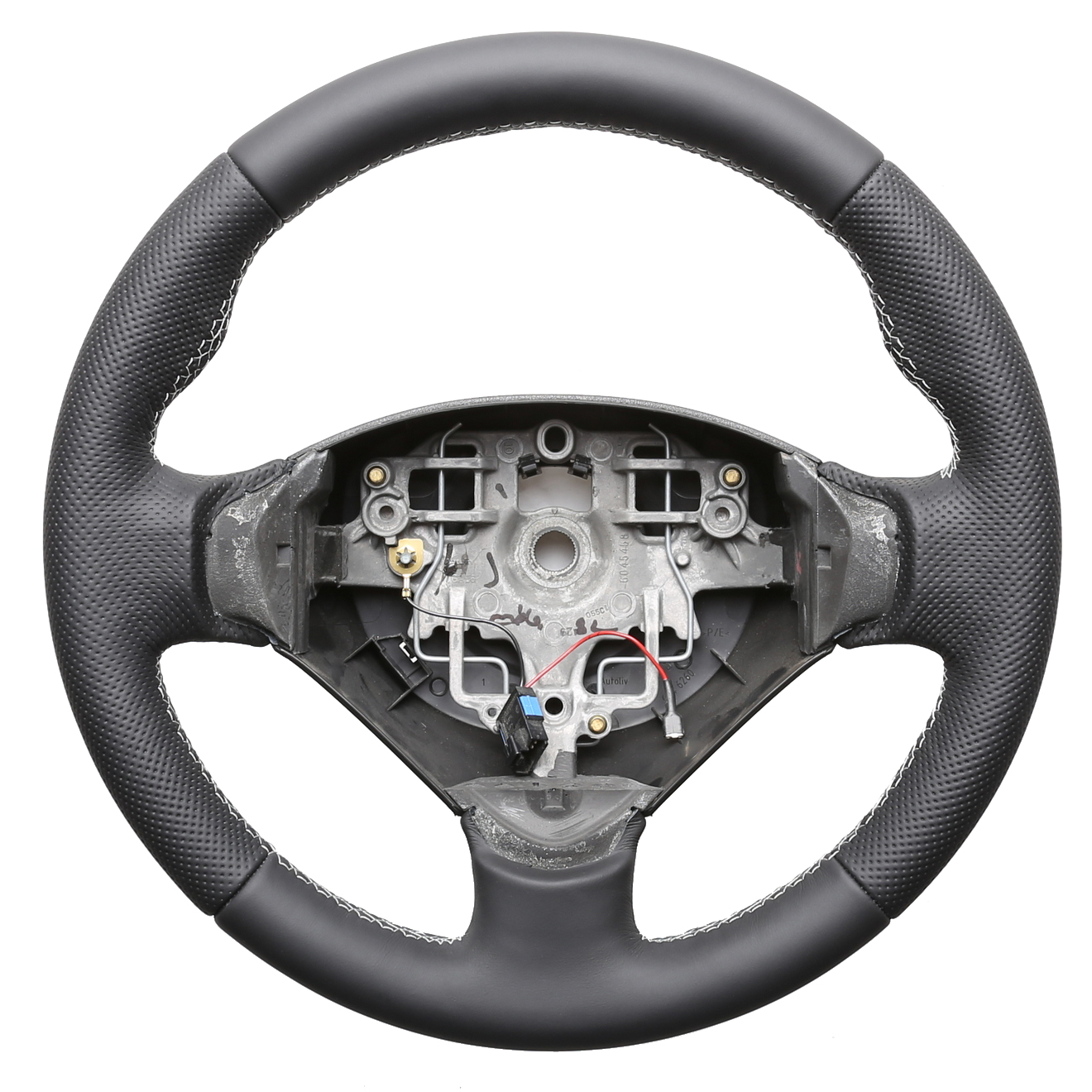 Peugeot Lenkrad Partner 106 107 207 3008 306 Daumenauflagen Kombibezug inkl. Moosgummi Naht silber