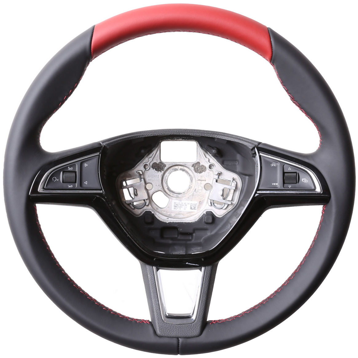 Skoda Lenkrad Fabia Kamiq Karoq Kodiaq Octavia Rapid Superb Bicolor Naht rot