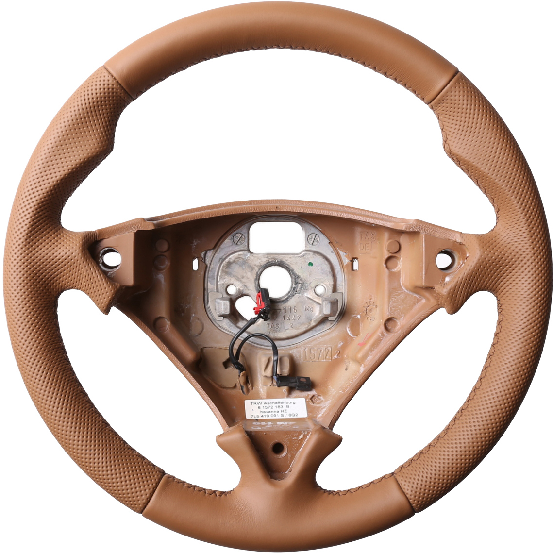 Porsche Lenkrad 955 957 Turbo beige Daumenauflagen Kombibezug Naht beige