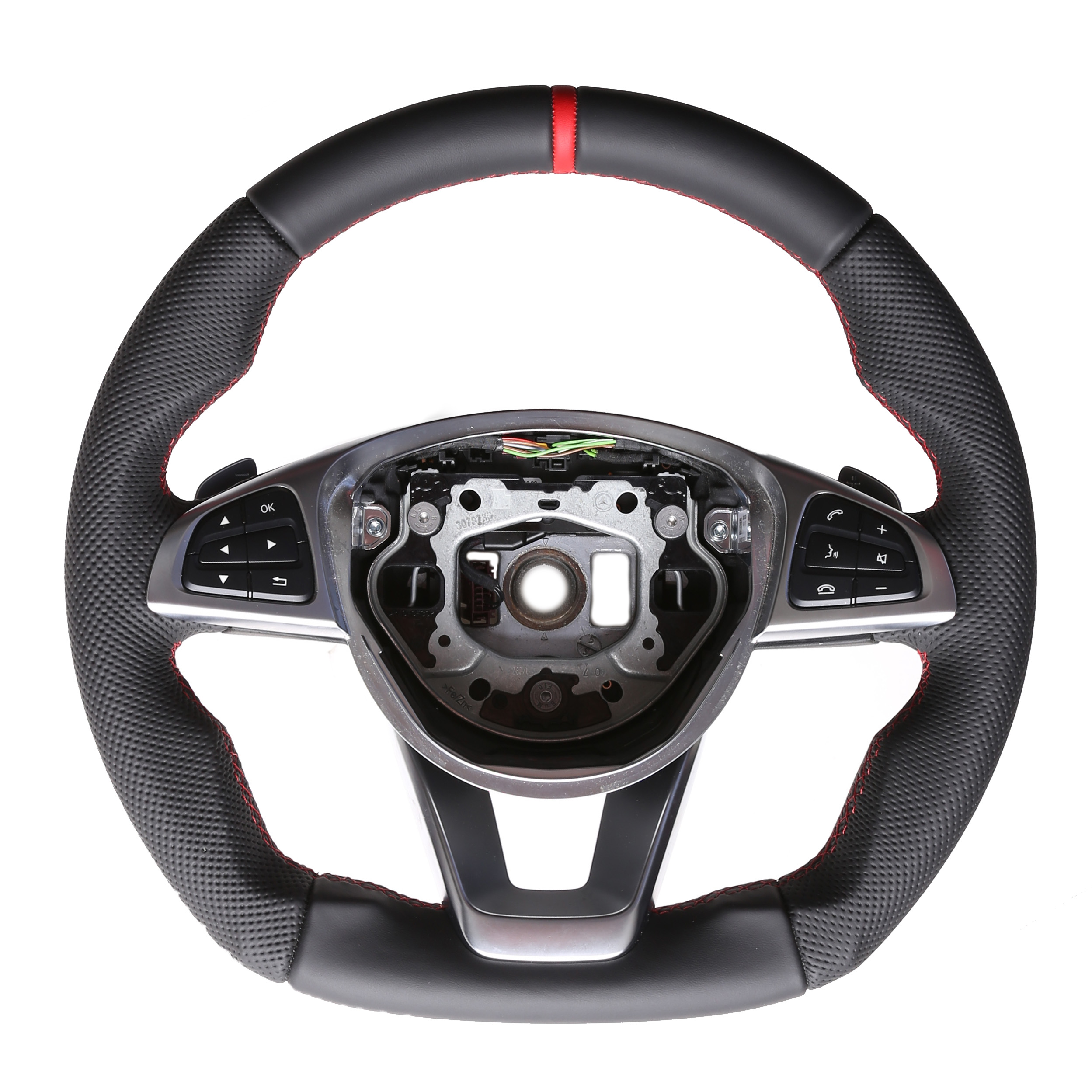 Mercedes Lenkrad A CLA GLA GLS Klasse W176 W117 X156 X166 Kombibezug 12 Uhr Markierung rot