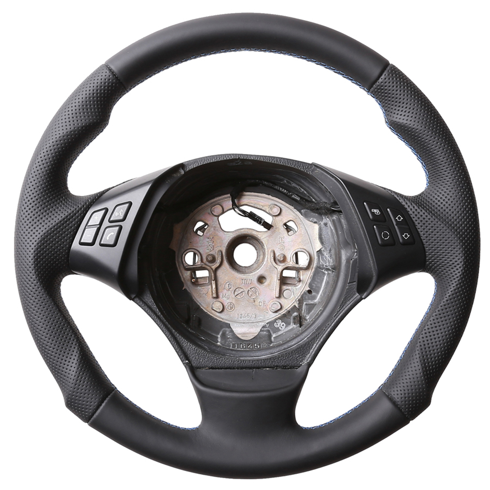BMW Lenkrad E81 E82 E87 E88 1er Tuning Kombibezug Naht blau